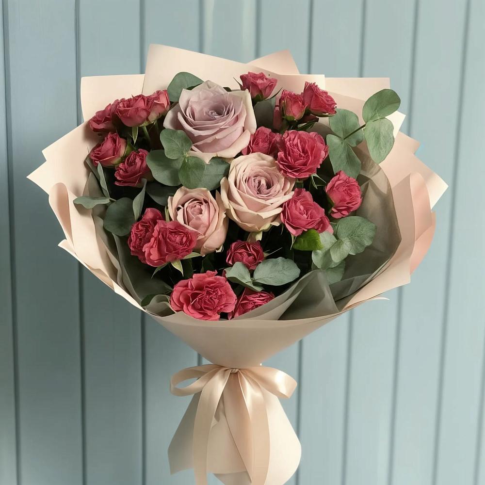 Букет цветов из: Гвоздики и Розы в Кинешме