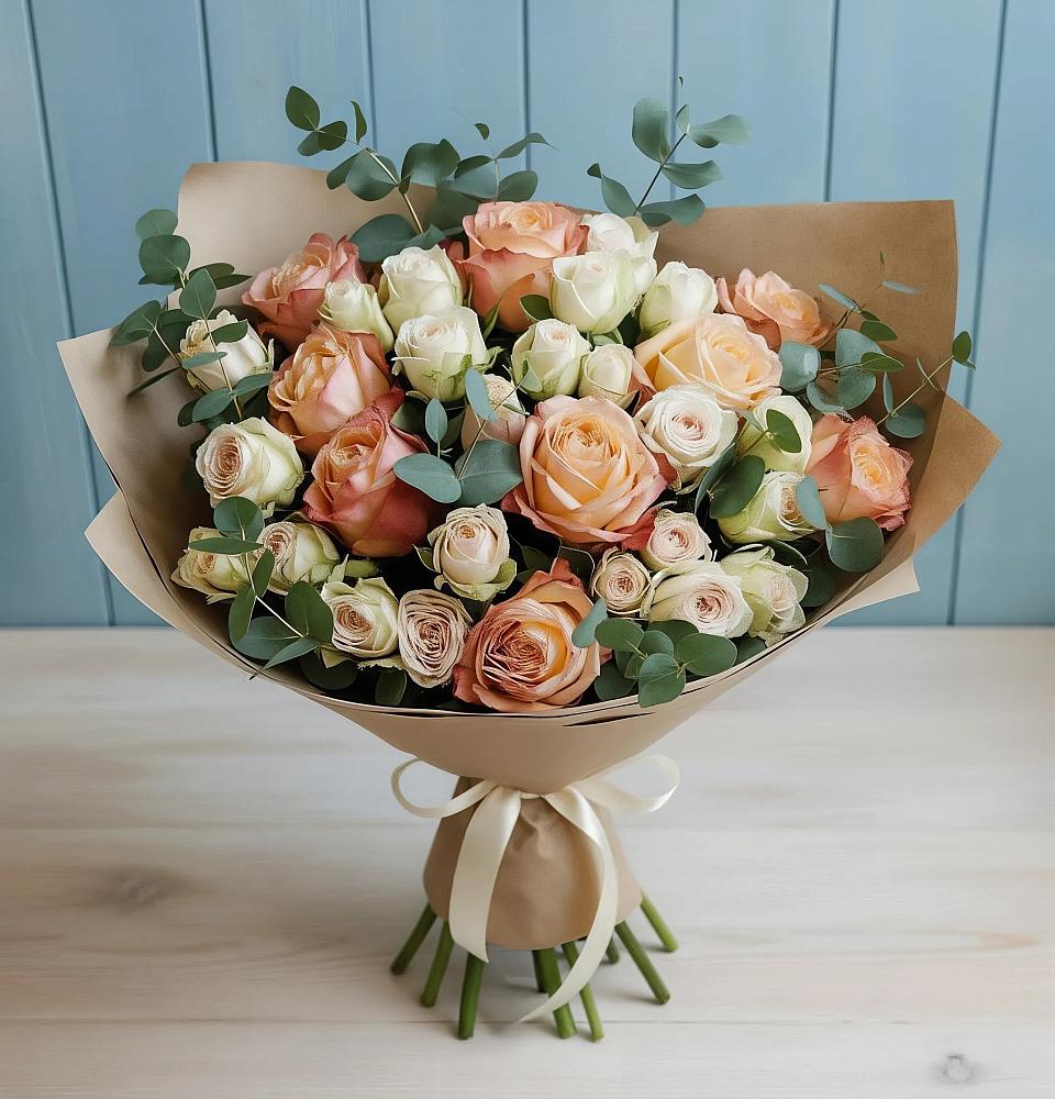 Букет цветов из: Альстромерии и Розы в Кинешме