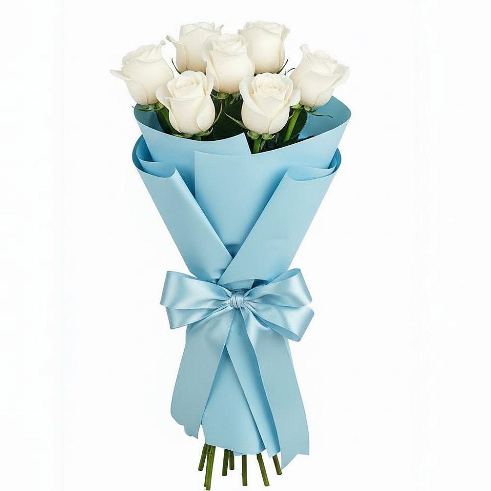 Букет 7 белых роз Проуд в Кинешме