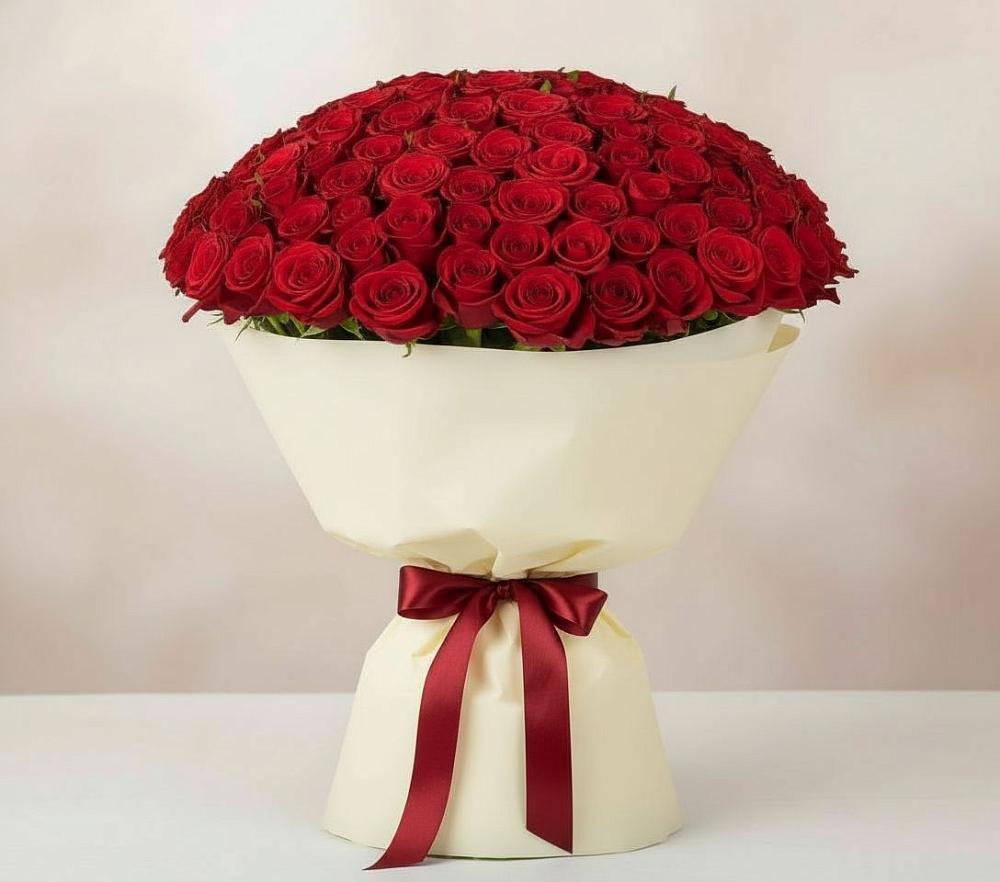 Букет 101 Красная роза Милано в Кинешме