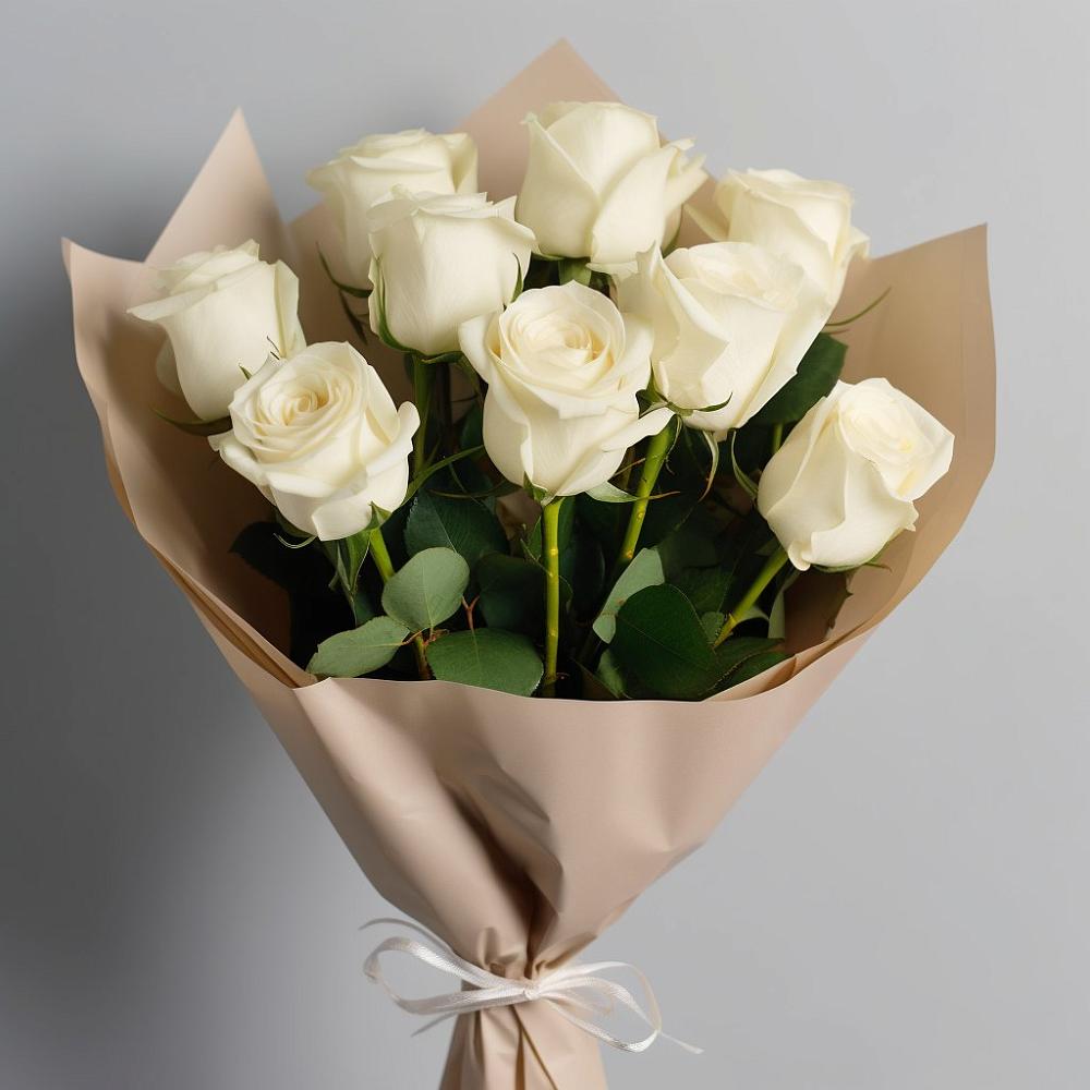 Букет 9 Белых роз Эдлесс Лав в Кинешме