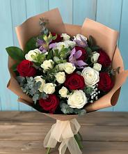 Букет цветов из:  Розы и Альстромерии в Кинешме