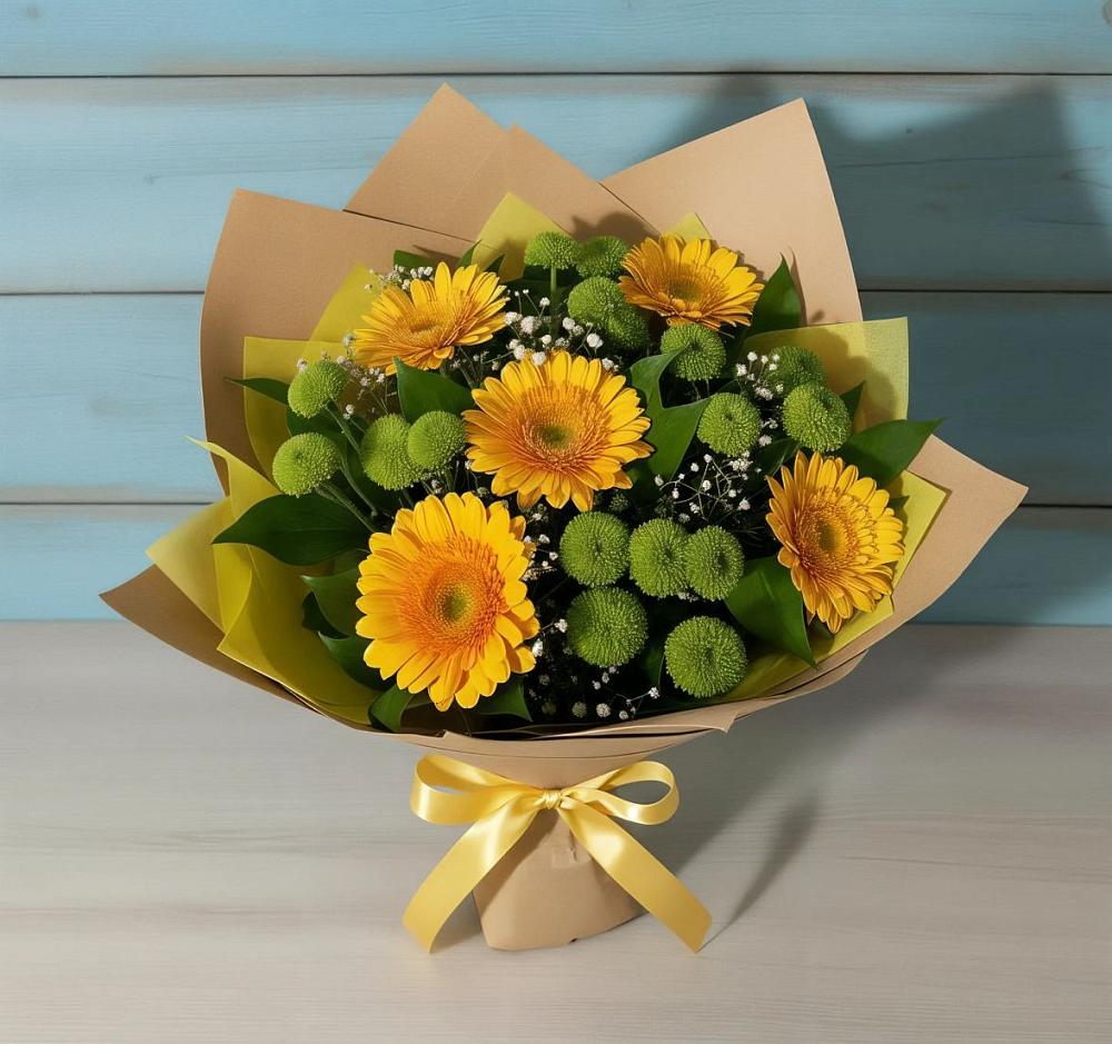 Букет цветов из: Герберы и Хризантемы в Кинешме