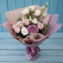 Букет цветов из:  Розы и Лизиантусы в Кинешме