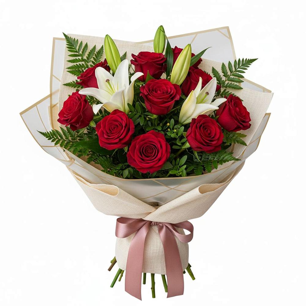 Букет цветов из: Лилии и Розы в Кинешме