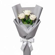 Букет 3 белые розы в Кинешме