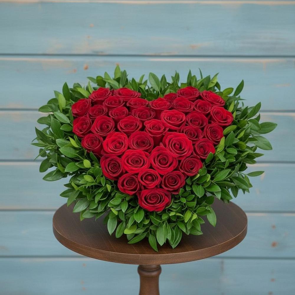 Цветочная композиция из Розы в виде сердца в Кинешме