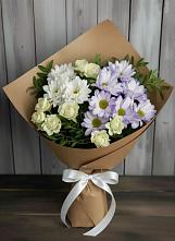 Букет цветов из:  Хризантемы и Розы в Кинешме