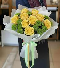 Букет цветов из:  Хризантемы и Розы в Кинешме