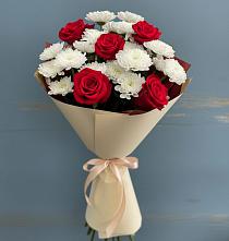 Букет цветов из:  Розы и Хризантемы в Кинешме