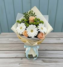 Букет цветов из:  Герберы, Розы и Хризантемы в Кинешме