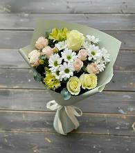 Букет цветов из:  Альстромерии, Розы и Хризантемы в Кинешме
